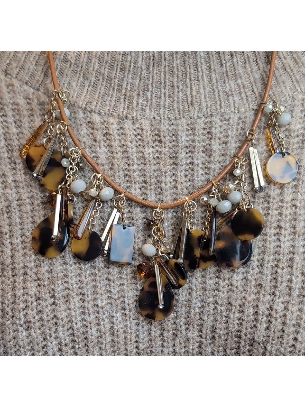 LOFT Tortoiseshell and Gold Necklace